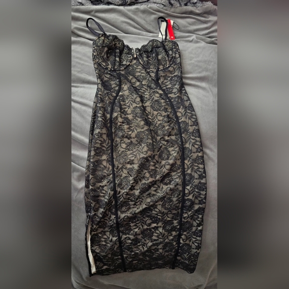 Popilush Built in Shapewear Lace Midi Dress #1238 - Picture 3 of 14